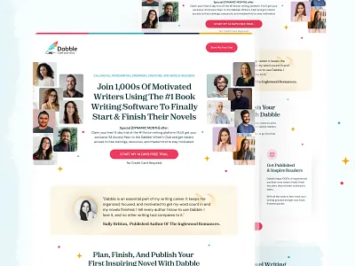 Dabble Landing Page Design agency page app branding design landingpage logo ui website