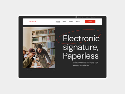 Electronic signature - Landing page desktop electronic signature hero marketing ui