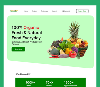 Organic food sales website 3d animation branding design graphic design illustration logo motion graphics ui vector