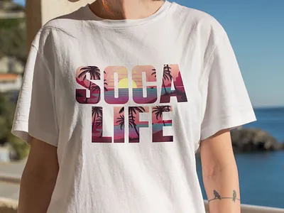 T-shirt design beach beach t shirt funny funny t shirt palm tree shirt soca life t shirt