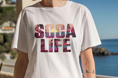 T-shirt design beach beach t shirt funny funny t shirt palm tree shirt soca life t shirt