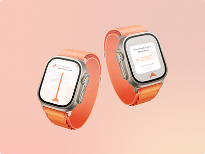 Smartwatch Map Navigation apple watch design graphic design map navigation orange smartwatch ui ux wearables