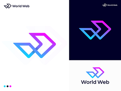 World Web, (Letter W) Modern Logo Design Concept app branding design graphic design illustration logo vector w brand w branding w logo w logo brand w logo mark w logos w modern letter logo w modern logo