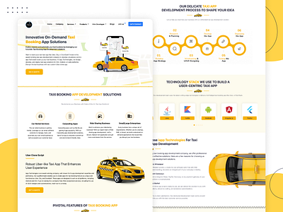 Taxi App Development Landing Page - iapp appdesign behance branding design designer designinspiration dribbble graphicdesign illustration interface logo ui uidesign uiux userexperience userinterface ux uxdesign webdesign webdesigner