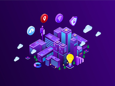 Smart City city design graphic design graphics illustration isometric isometric illustration isometric vector minimalism smart smart city vector