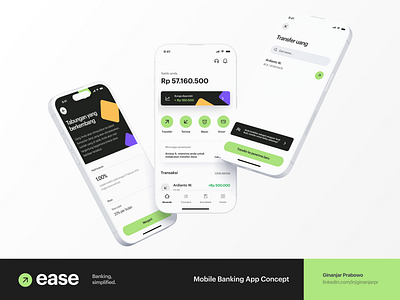 Ease Mobile Banking App app banking design finance interaction design mobile mobile app ui user experience user interface