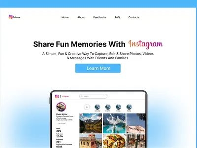 What if Instagram had a landing page 3d animation branding design graphic design illustration logo motion graphics ui vector