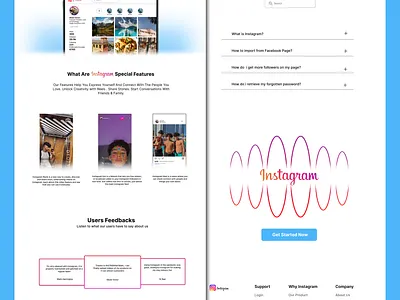 Instagram full landing page 3d animation branding design graphic design illustration logo motion graphics ui vector