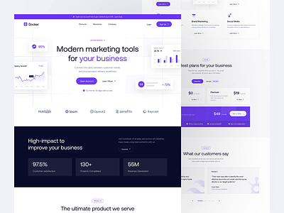 Docker - Marketing landing page business clean concept dipa inhouse landing page marketing page revenue saas sales software tools ui ux web design