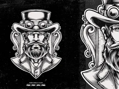 Bearded Man Illustration