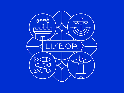 Lisbon Badge badge christ city design europe fish geometric icon illustration line lisboa lisbon logo portugal ship spot illustration vector