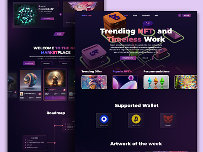 NFT Landing Page Design artcollectors artinvestment artwork blockchain collectibles crypto cryptoart decentralized digitalart digitalcollectibles ethereum gamification landing page marketplace metaverse nft nonfungibletokens smartcontracts tokenization virtualassets