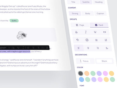 Note-taking UI Component Feature Organizer + Editor Panel brand kit builder cards ui color color palette component design designsystem edit editor figma interaction minimal note product design typography edit ui uidesign uxdesign webdesign