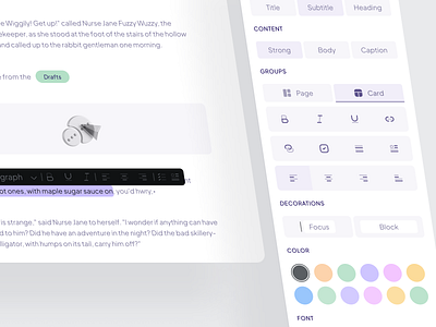Note-taking UI Component Feature Organizer + Editor Panel brand kit builder cards ui color color palette component design designsystem edit editor figma interaction minimal note product design typography edit ui uidesign uxdesign webdesign