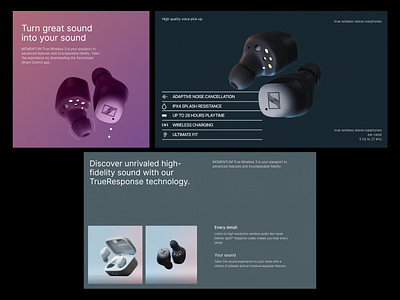 Momentum Headphones - Layout Design branding landingpage layout minimal tech ui webdesign website