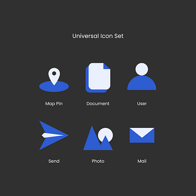 Universal icon set design graphic design illustration ui