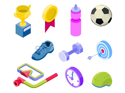Sport Isometric Icons design freebie icon set illustration illustrator sport sport icon sport vector vector vector design vector download vector icon