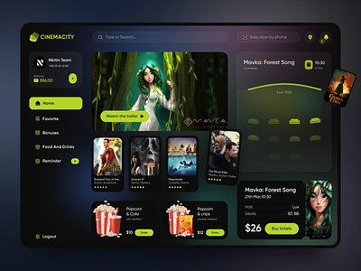 Cinema Dashboard Design booking cinema dashboard design interface movie seats theater ui ux web