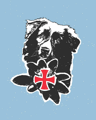 Rescue dog illustration avalanche avalanchedog digital illustration dog illustration mountainrescue rescue romania