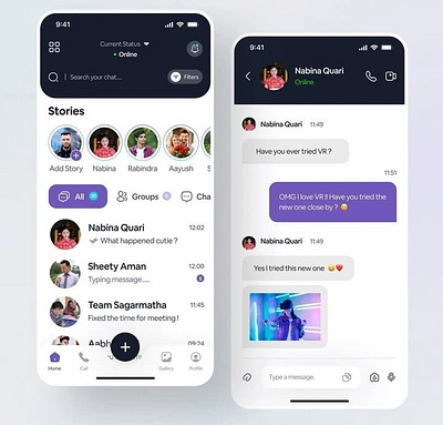 MESSENGER MOBILE APP figma graphic design ui ux