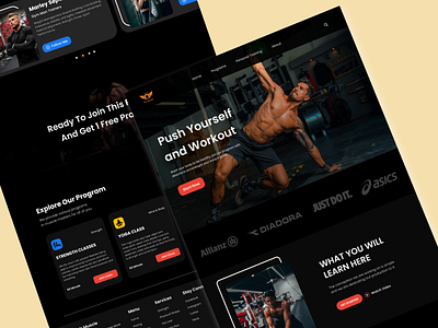 DailyUI 003 #Gym Center Landing Page app branding challange dailyui design fitness graphic design gymwebsite illustration landing page mockup ui uiuxdesign ux website