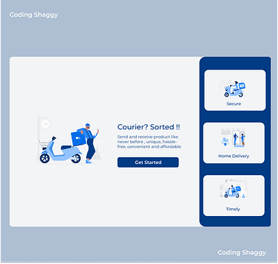 Courier Delivery System Landing Page branding codinglife design graphic design illustration ui uiuxdesign webdesign