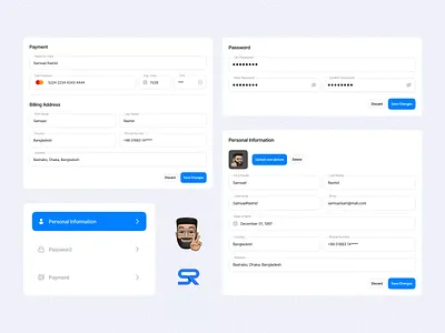Ahlfagon: B2B SaaS Product Settings (Dashboard UI Design) component dashboard dashboard settings design password payment payment setting personal information setting product design profile profile setting setting settings ui ui ux ui design user information ux ux design web design