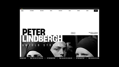 Peter Lindbergh Brussels exhibition belgium black and white clean grid peter lindbergh photograph photography ui ux webdesign website