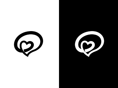 Dating App Logo - Heart + Chat app logo branding chat logo creative logo dating app dating logo heart logo logo logo design mark monogram logo symbol