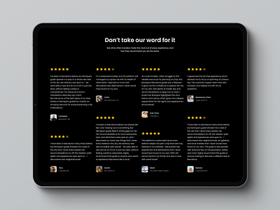 Travel Platform - Testimonial Walls design graphic design testimonial travel design travel website ui ux wall