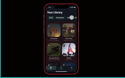 Music Library | Prototype concept design figma figma design figma prototype mobile app mobile app design music music player music player app ui ui design user interface design