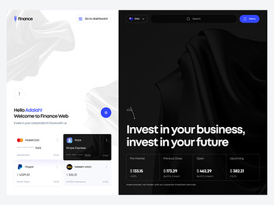 Website - Finance Invest clean finance fintech hero section heroes herosection home page invest investmen landing page design landingpage money section ui ui design ux web web design website website design