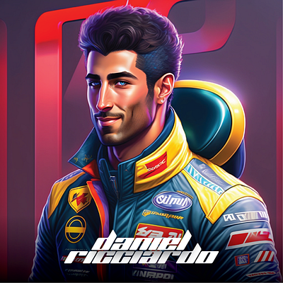 Daniel Ricciardo X AKIRA ai art digitial art fan art formula1 graphic design illustration illustrator ui visual visual representaion