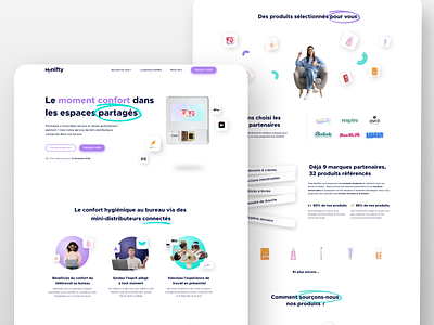 Healthtech startup landing page btob btob landing desktop healthtech landing landing page modern mynifty purple saas startup ui design web webdesign