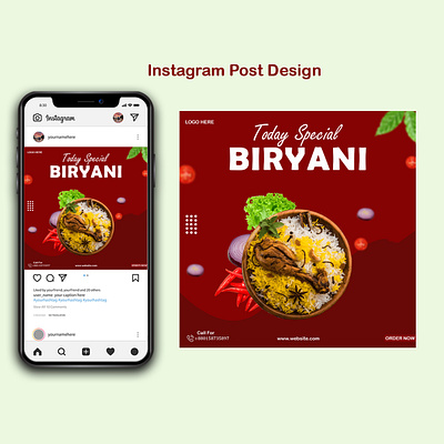 Instagram Post Design advertisingdesign biryanihouse graphic design instagramstories instagranpostdesign socialmediamarketing
