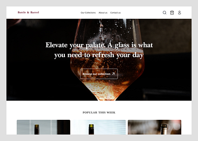 Bottle & Barrel_ A wine store landing page ecommerce event tasting ui design wine wine room