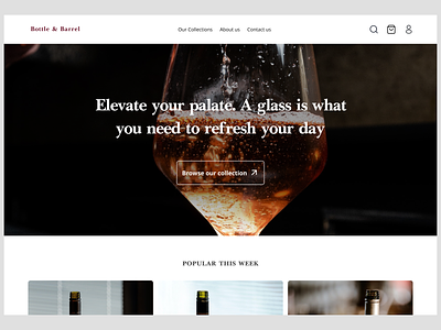 Bottle & Barrel_ A wine store landing page ecommerce event tasting ui design wine wine room