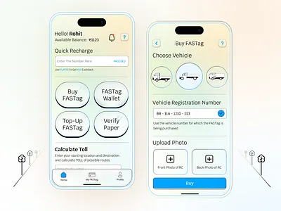 FasTag Mobile App 3d animation branding design fastag mobile app graphic design illustration logo mobileapp motion graphics tecorb ui userinterface vector