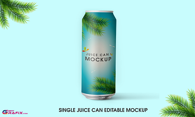 Single Juice Can PSD Mockup