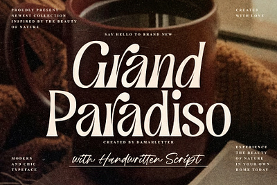 Grand Paradiso - Modern Stylish branding design font identity illustration lettering logo type typography ui