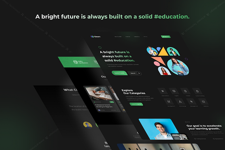 Elearn: Education Website by Artonest Design Studio on Dribbble