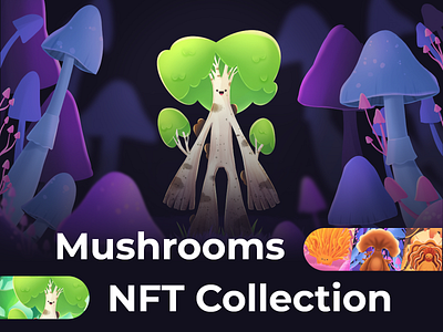 Mushrooms NFT Collection art branding character character design crypto design graphic design illustration mushroom mushrooms nft nft art procreate web