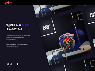 Miguel Oliveira - 3D Helmet Composition 3d 3d art 3d composition blender cycles blue design graphic design helmet miguel oliveira migueloliveira motogp motogp2023 motorcycle motorsport racing render rider helmet rnfracing sport visual design