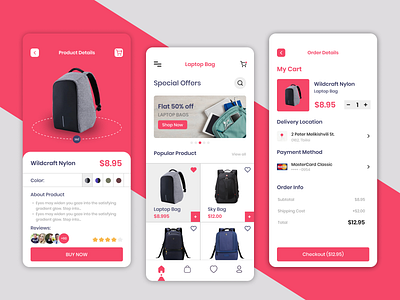 Online Laptop Bag Store - eCommerce UX & UI Design app branding design figma graphic design interface design ui ui design uiux design ux