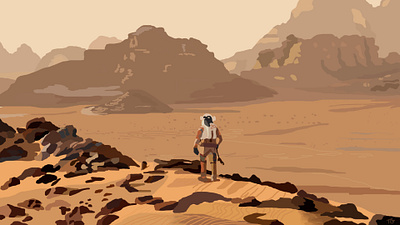 "The Martian" photoshop painting illustration