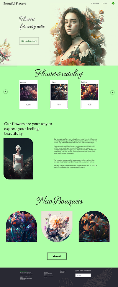 Flowers Shop branding design graphic design midjorney neural network ui ux web disigner