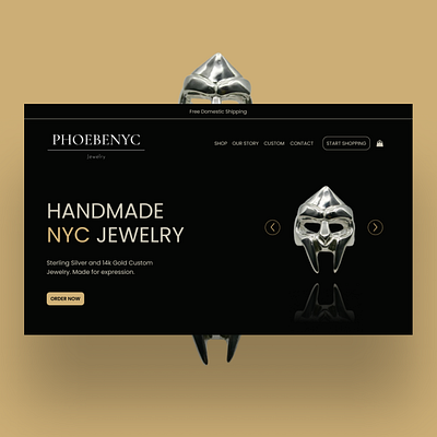 Phoebenyc branding custom figma hero herosection jewellry landing page ui user interface