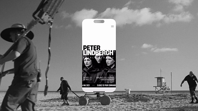 Peter Lindbergh Brussels exhibition. black and white clean mobile peter lindbergh photographer photography ux webdesign website