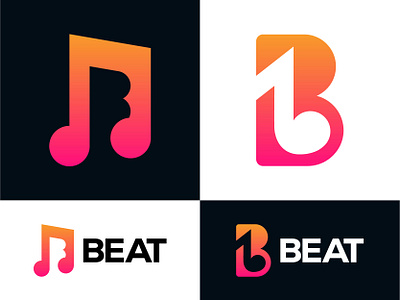 B + Music Logo - Beat Logo branding design graphic design icon logo typography vector
