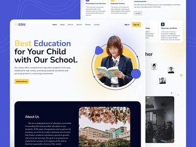 YAEDU - Education Landing Page Template branding education graphic design ui university ux web